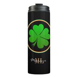 Irish Flag, Lucky Clover-monogram, Ierland Thermosbeker