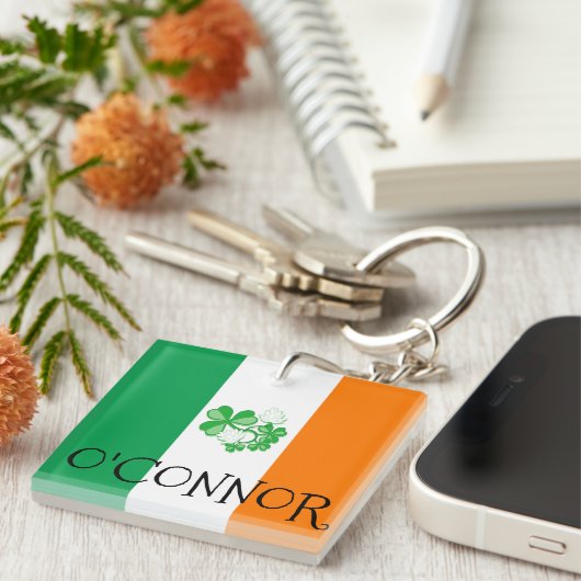 Irish Flag O, CONNOR Key Ring Sleutelhanger (Voorkant Rechts)