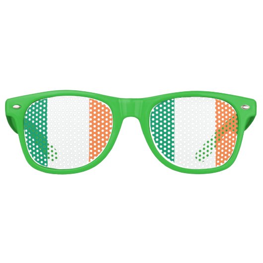 Irish Flag Party Shades Retro Zonnebril (Voorkant)