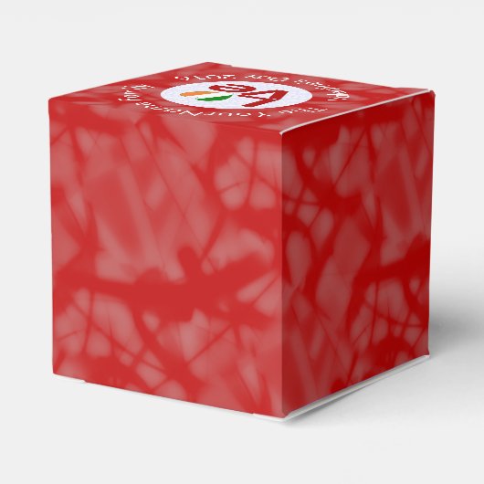 Irish Flag Red Letter LOVE Valentijn White op Red Bedankdoosjes (Achterkant)