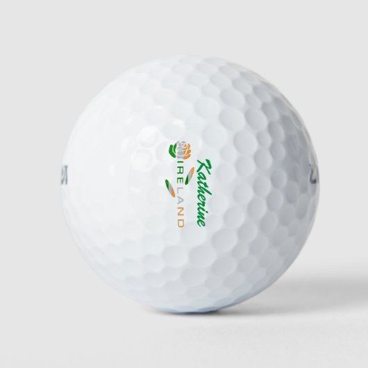 Irish Flag Roos Personalized Golfballen (Voorkant)