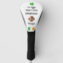 Irish flag & shamrock foto Golf Head Hoesje