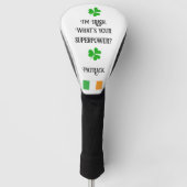 Irish flag & shamrock gepersonaliseerd Golf Head H Golfheadcover (Voorkant)
