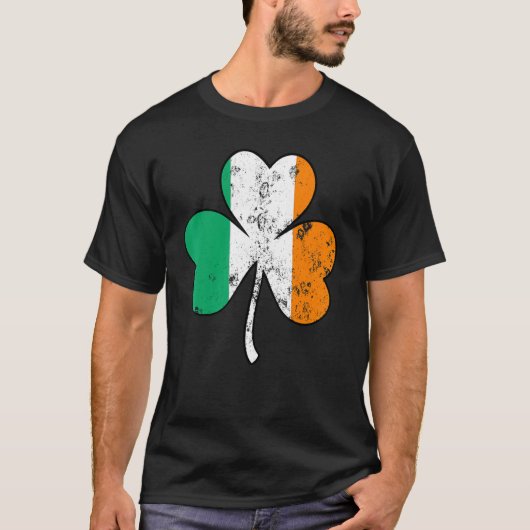 Irish Flag Shamrock Happy St Patrick's Day Go Luck T-shirt (Voorkant)