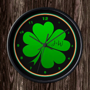 Irish Flag, Shamrock, Ireland Home, St Patrick Ronde Klok