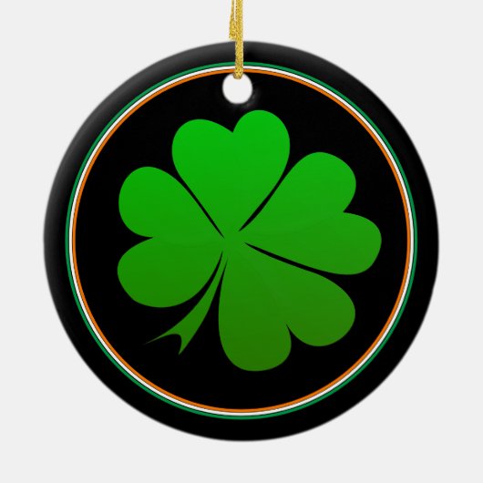 Irish Flag, Shamrock, Ireland Kerstmis Luck Keramisch Ornament (Achterkant)