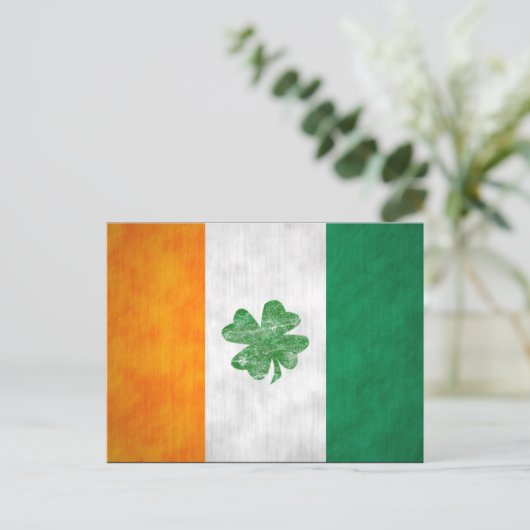 Irish Flag Shamrock Kaarten 2-zijdig (Staand voorkant)