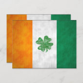 Irish Flag Shamrock Kaarten 2-zijdig (Voorkant / Achterkant)