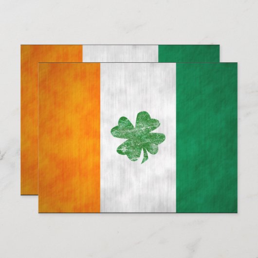 Irish Flag Shamrock Kaarten 2-zijdig (Voorkant / Achterkant)