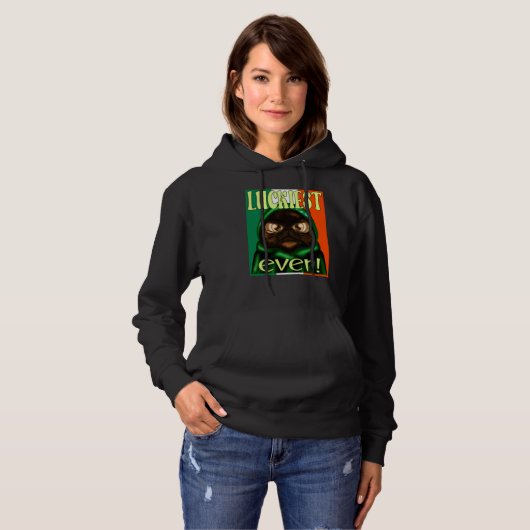 IRISH FLAG ST PATRICK'S CAT HOODIE (Voorkant volledig)