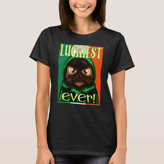 IRISH FLAG ST PATRICK'S CAT T-SHIRT (Voorkant)