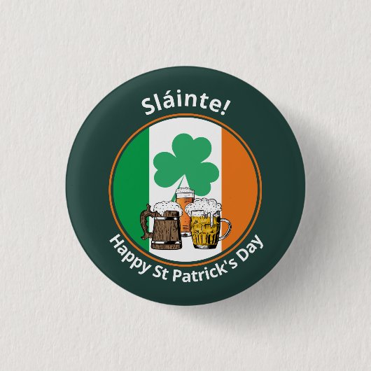 Irish Flag St Patricks Day Ronde Button 3,2 Cm (Voorkant)