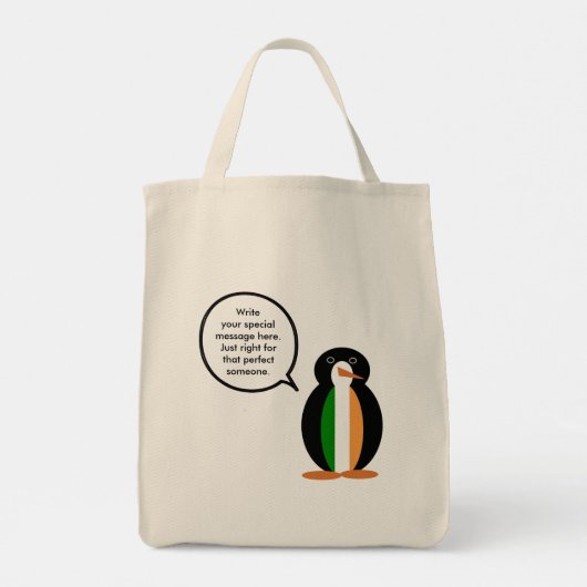 Irish Flag Talking Ms. Penguin Tote Bag (Achterkant)