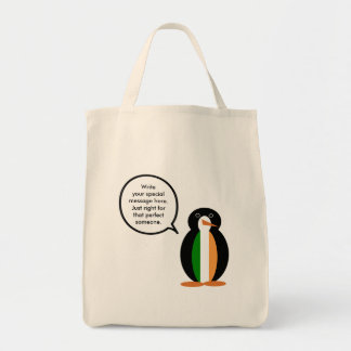 Irish Flag Talking Ms. Penguin Tote Bag