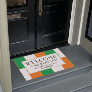 IRISH FLAG Welcome be Blessed Ireland Deurmat