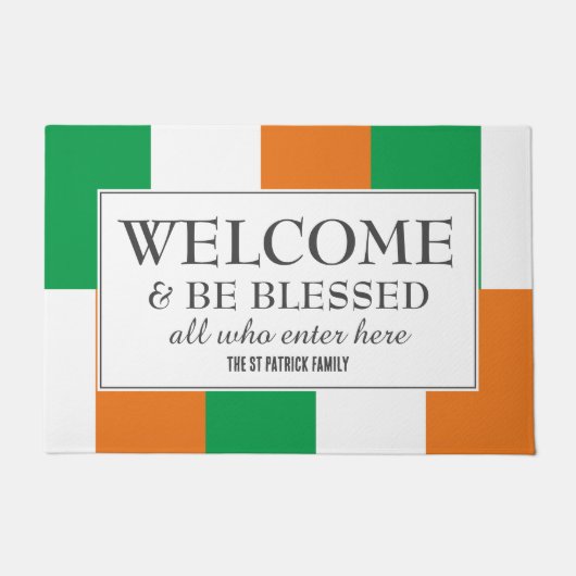IRISH FLAG Welcome be Blessed Ireland Deurmat (Voorkant)