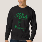 Irish Flamingo Cute Bird St Pattys Day Shamrock Trui (Voorkant)