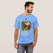 Irish Flamingo Green Saint Patrick Day Lucky St T-shirt (Voorkant volledig)