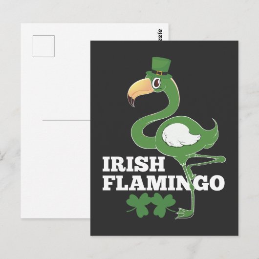 Irish Flamingo Ireland Party st patricrics day Briefkaart (Voorkant / Achterkant)