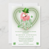 Irish Flamingo Lucky In Love Vrijgezellenfeest Kaart (Voorkant)