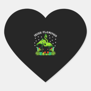 Irish Flamingo Shirt St Patricks Day T Shirt Women Hart Sticker