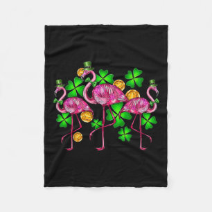 Irish Flamingo St Patricks Day Bird Animal Kinder Fleece Deken