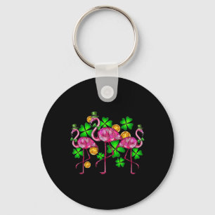 Irish Flamingo St Patricks Day Bird Animal Kinder Sleutelhanger