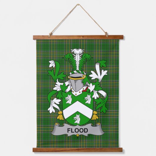 Irish Flood Coat of Arms Family Crest Hangend Wandkleed (Voorkant)