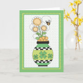 Irish Flower Pot St. Patrick's Day Kaart (Gele Bloem)
