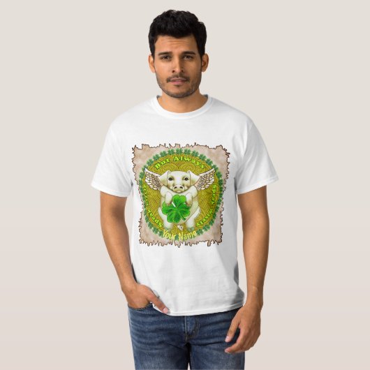 Irish Flying Pig T-shirts op maat (Voorkant volledig)