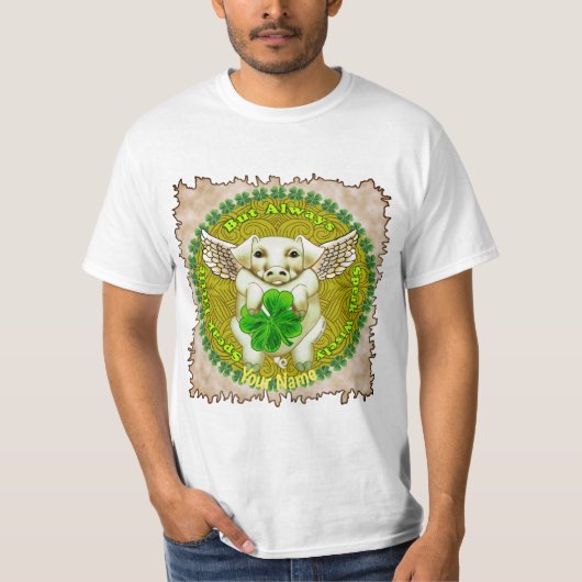 Irish Flying Pig T-shirts op maat (Voorkant)