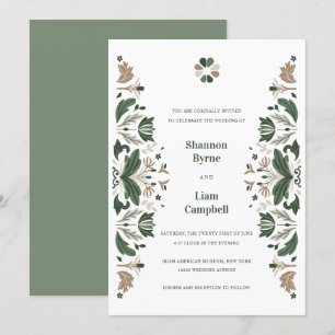 Irish Folk Art Shamrock Celtic Wedding Kaart