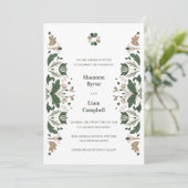 Irish Folk Art Shamrock Celtic Wedding Kaart (Staand voorkant)