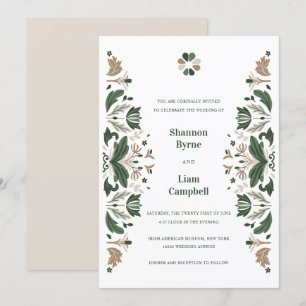 Irish Folk Art Shamrock Celtic Wedding Kaart