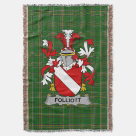 Irish Folliott Coat of Arms Family Crest Ireland Deken