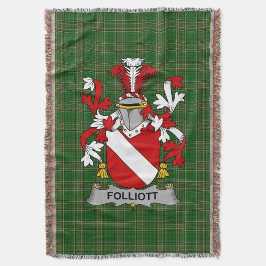 Irish Folliott Coat of Arms Family Crest Ireland Deken (Voorkant Verticaal)