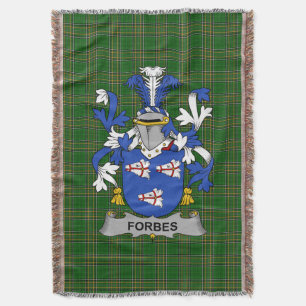 Irish Forbes Coat of Arms Family Crest Ireland Deken