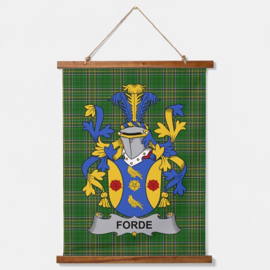 Irish Forde of Consnave Coat of Arms Family Crest Hangend Wandkleed (Voorkant)