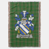Irish Fortescue Wapen van de familie Crest Ierland Deken (Voorkant Verticaal)