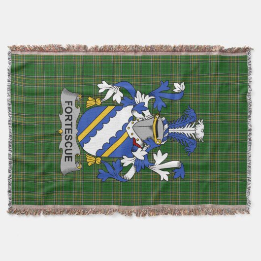 Irish Fortescue Wapen van de familie Crest Ierland Deken (Voorkant)