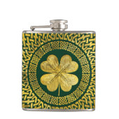 Irish Four-leaf clover met Celtic Knot Heupfles (Voorkant)