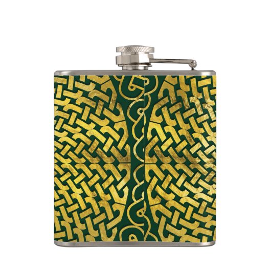 Irish Four-leaf clover met Celtic Knot Heupfles (Achterkant)