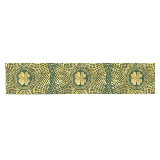Irish Four-leaf clover met Celtic Knot Korte Tafelloper (Horizontaal)