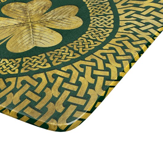 Irish Four-leaf clover met Celtic Knot Snijplank (Hoek)