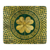Irish Four-leaf clover met Celtic Knot Snijplank (Voorkant)