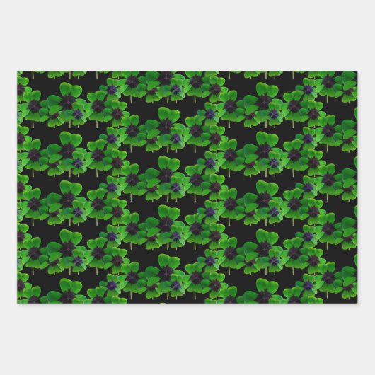 Irish Four Leaf Clover Pattern Inpakpapier Vel (Voorkant 2)