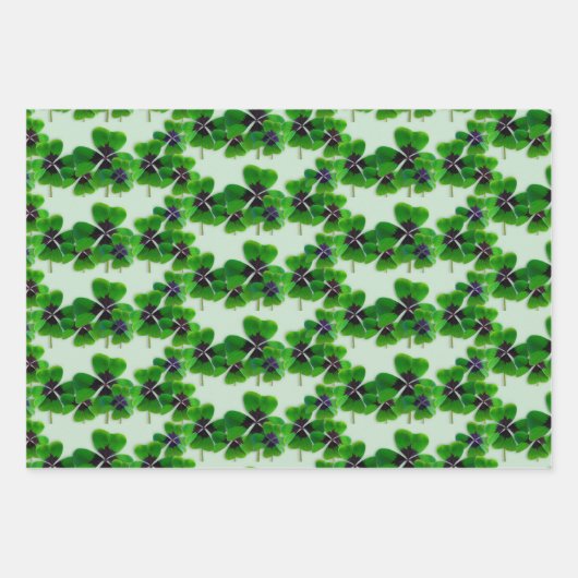 Irish Four Leaf Clover Pattern Inpakpapier Vel (Voorkant)