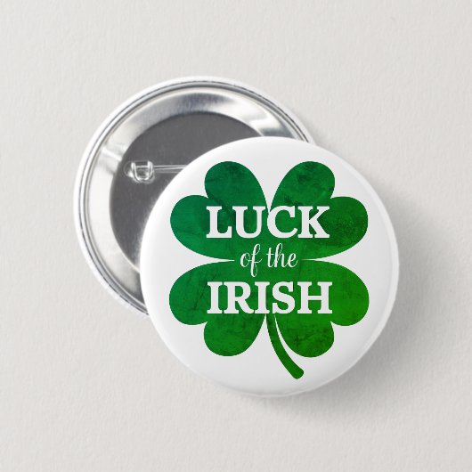 Irish Four Leaf Clover Ronde Button 5,7 Cm (Voorkant /achterkant)