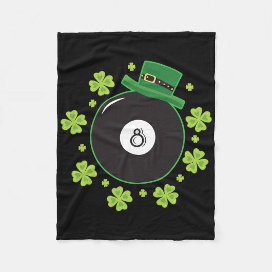 Irish Four Leaf Clover Shooting Pool Ball Billiard Fleece Deken (Voorkant)