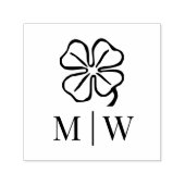 Irish Four Leaf Clover Wedding Couple Initialen Zelfinktende Stempel (Design)